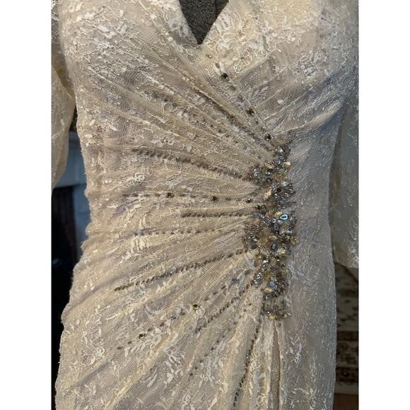 Montage by Mon Cheri Champagne Wedding Gown Mother of the Bride 14 Lace Cream - Picture 7 of 16